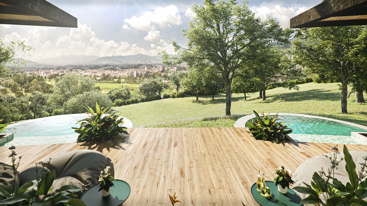 Terraza con vista panorámica